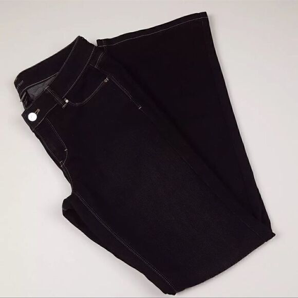 WHBM Size 4R Contour Flare Leg Black Wash Denim Jeans Embellished Bling Pockets - Picture 5 of 9